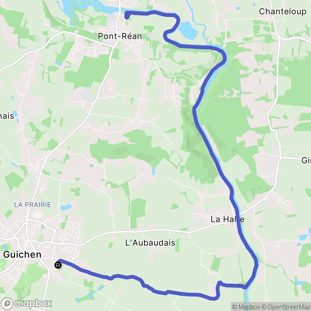 Guichen : carte du parcours de randonnée - France