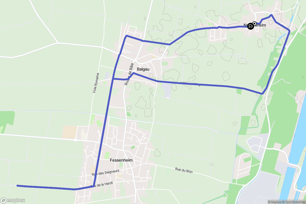 Nambsheim : carte du parcours de randonnée - France