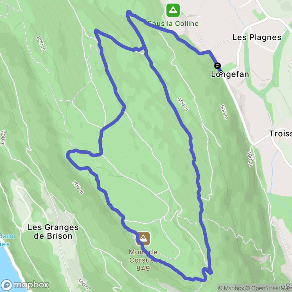 La Biolle : carte du parcours de randonnée - France