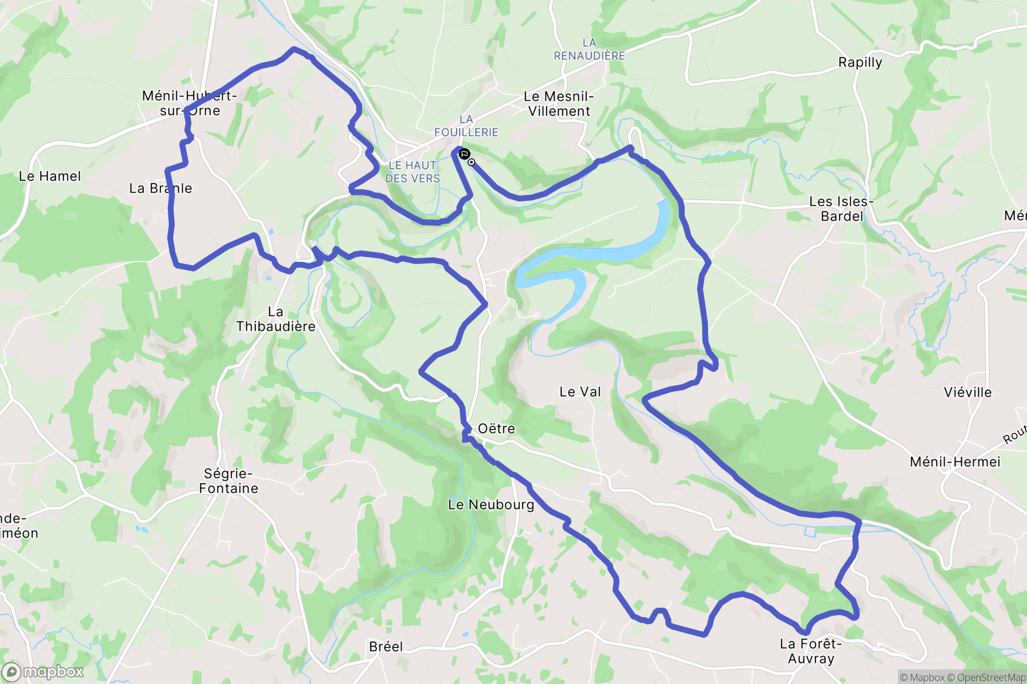 Le Mesnil-Villement : carte du parcours de randonnée - France