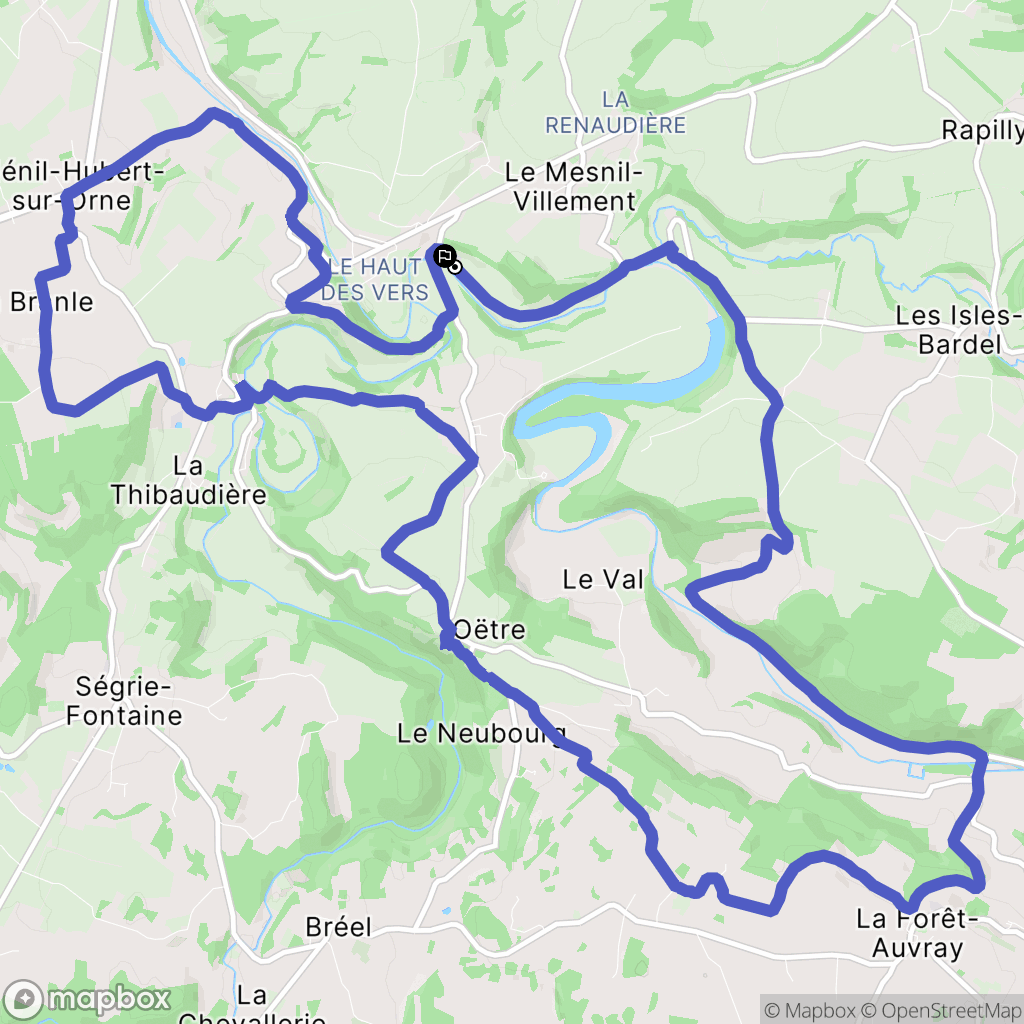 Le Mesnil-Villement : carte du parcours de randonnée - France