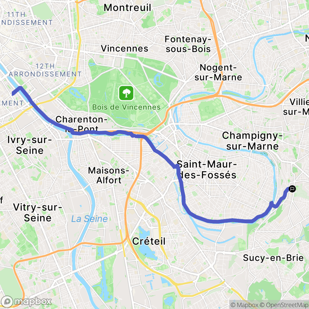 Chennevières-sur-Marne : carte du parcours de randonnée - France