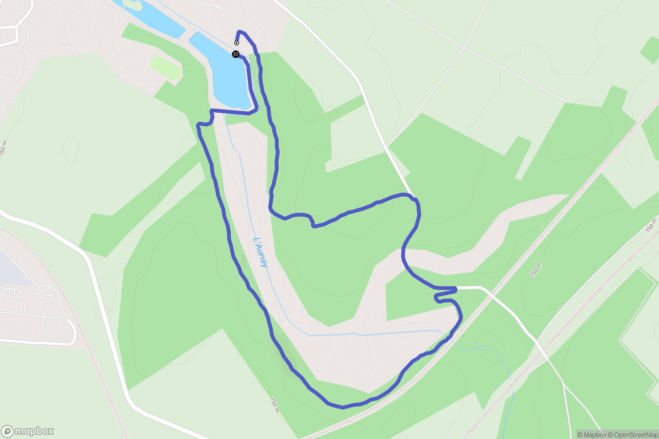 Auneau-Bleury-Saint-Symphorien : carte du parcours de randonnée - France