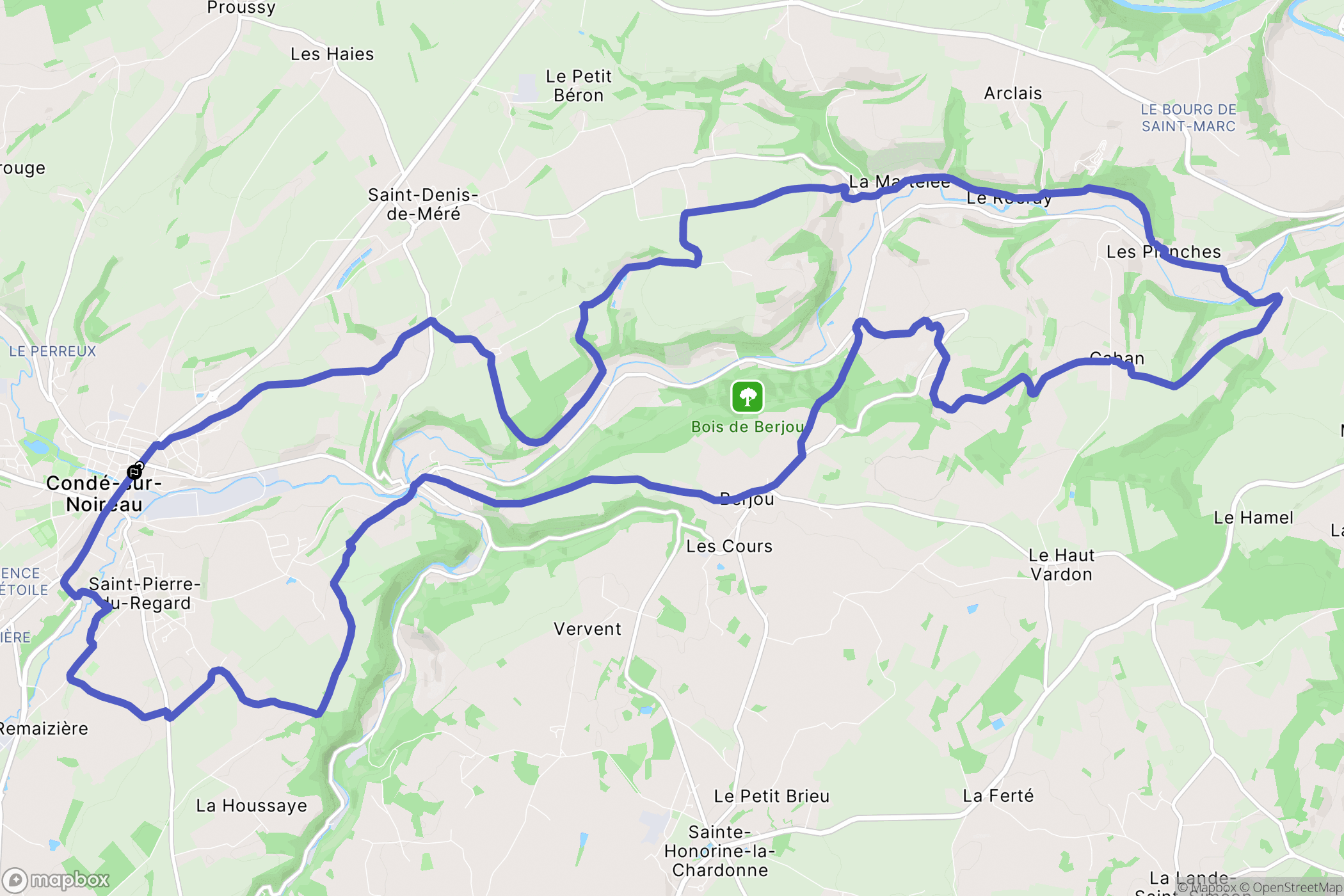 Condé-en-Normandie : carte du parcours de randonnée - France