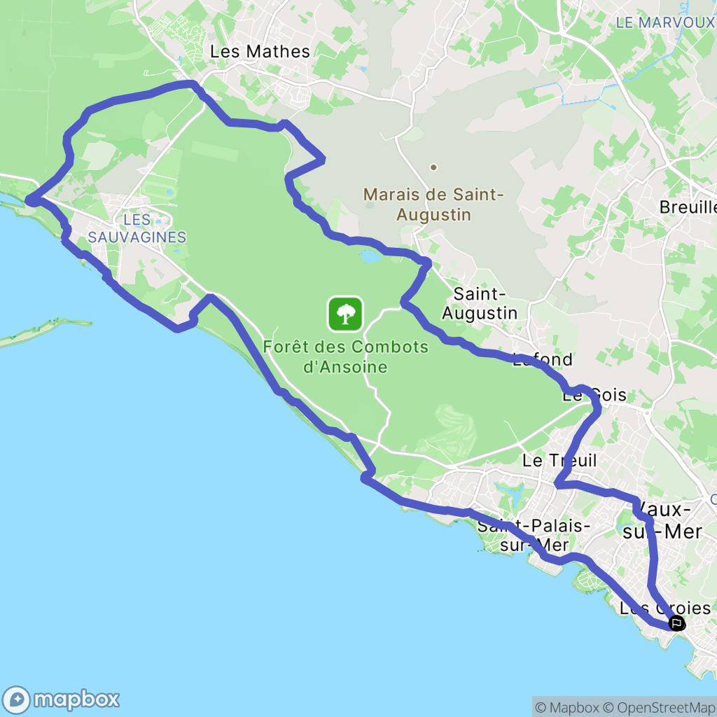 Royan : carte du parcours de randonnée - France