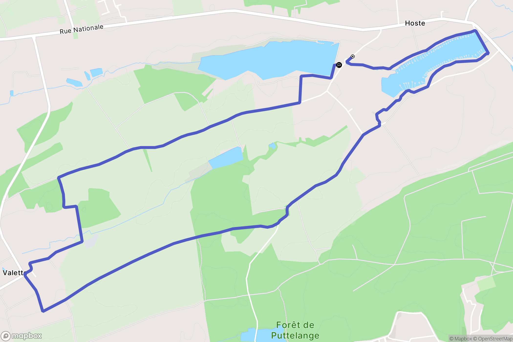 Hoste : carte du parcours de randonnée - France