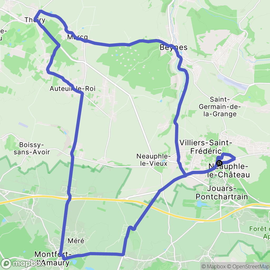 Neauphle-le-Château : carte du parcours de randonnée - France