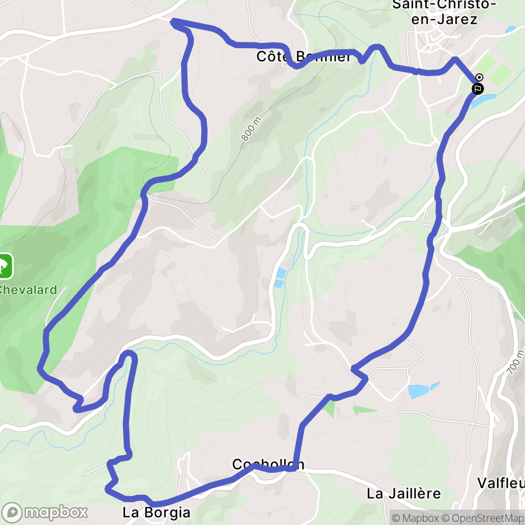 Saint-Christo-en-Jarez : carte du parcours de randonnée - France