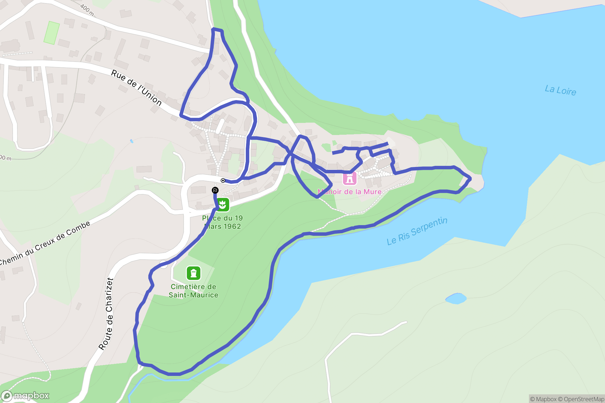 Saint-Jean-Saint-Maurice-sur-Loire : carte du parcours de randonnée - France
