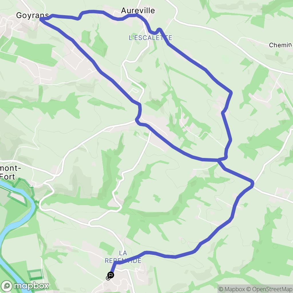 Venerque : carte du parcours de randonnée - France