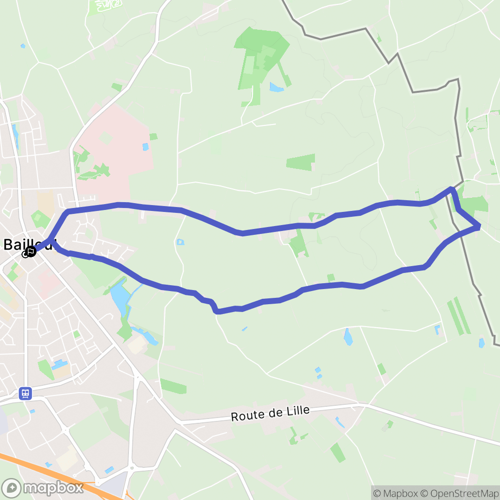 Bailleul : carte du parcours de randonnée - France
