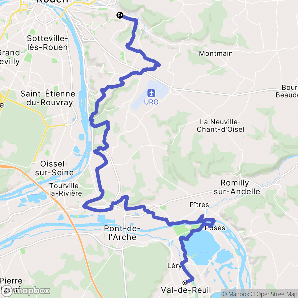 Val-de-Reuil : carte du parcours de randonnée - France
