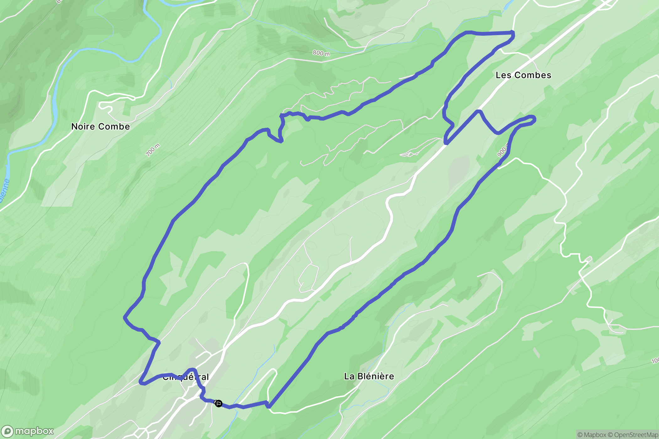 Saint-Claude : carte du parcours de randonnée - France
