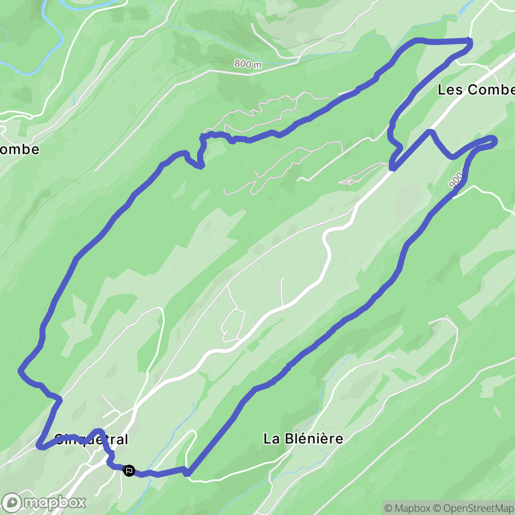 Saint-Claude : carte du parcours de randonnée - France
