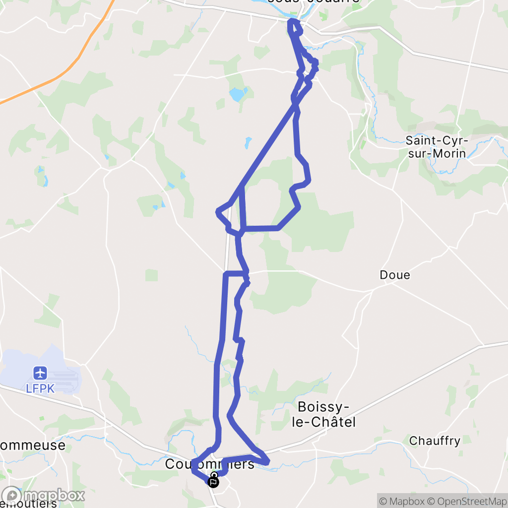 Coulommiers : carte du parcours de randonnée - France