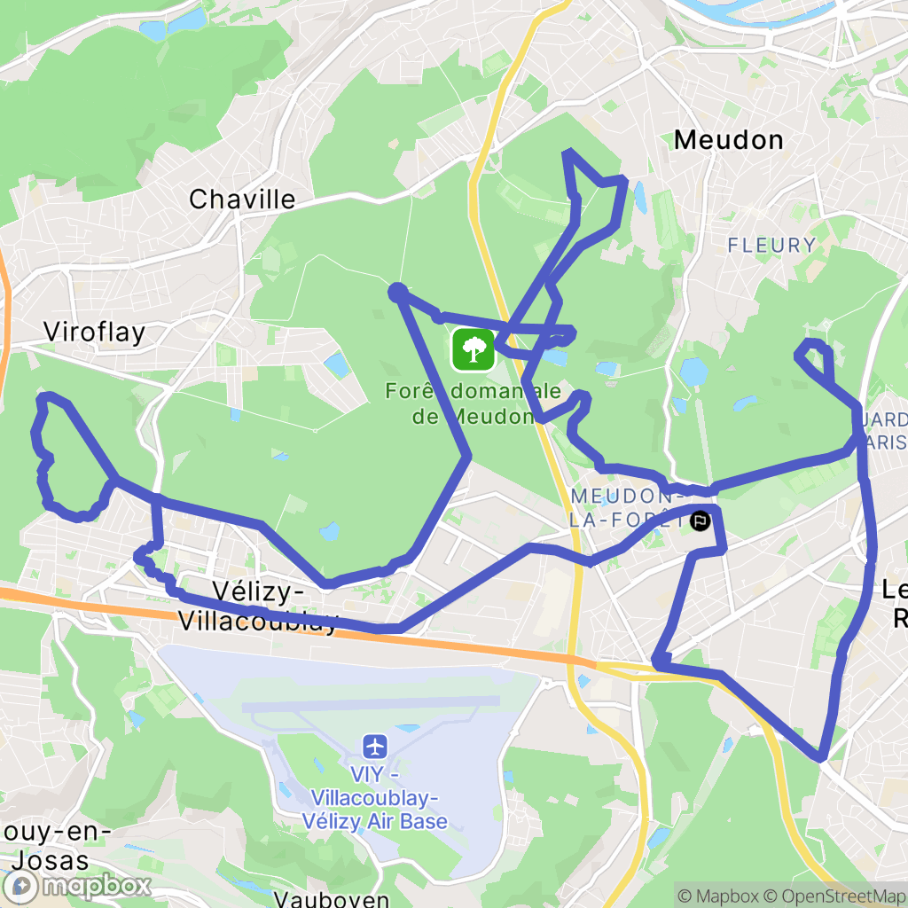 Clamart : carte du parcours de randonnée - France