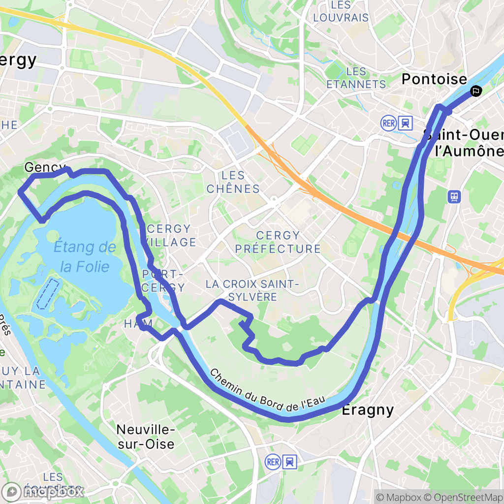 Saint-Ouen-l'Aumône : carte du parcours de randonnée - France