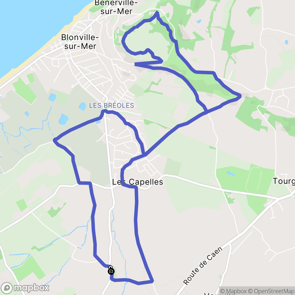 Blonville-sur-Mer : carte du parcours de randonnée - France