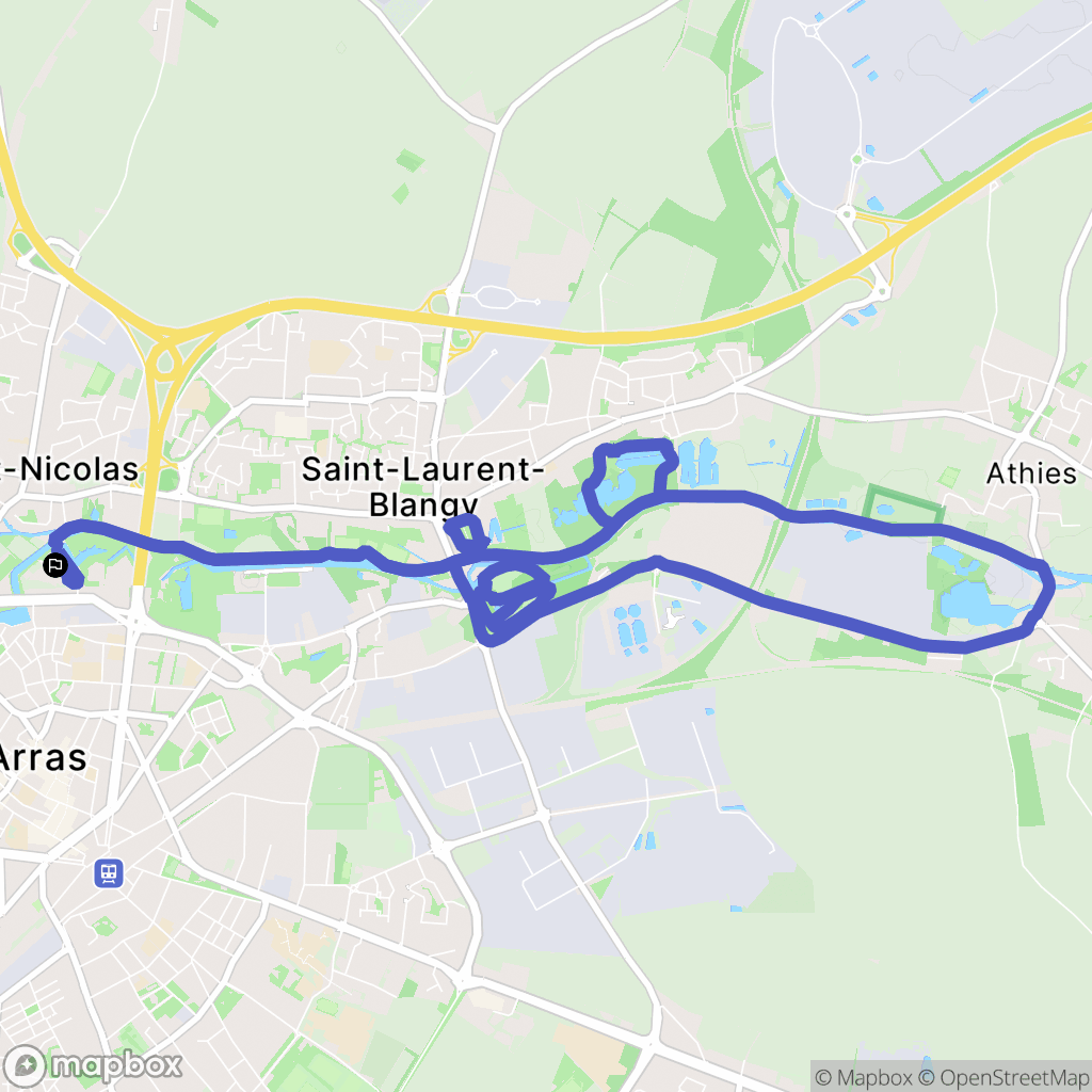 Arras : carte du parcours de randonnée - France