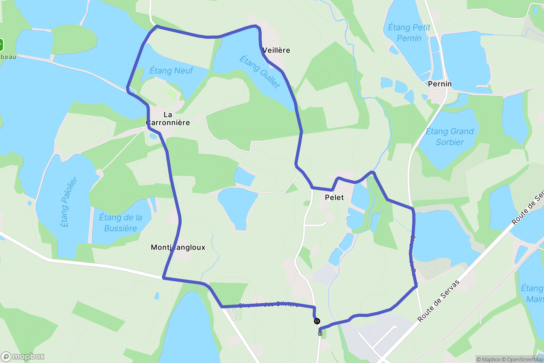 Saint-Paul-de-Varax : carte du parcours de randonnée - France