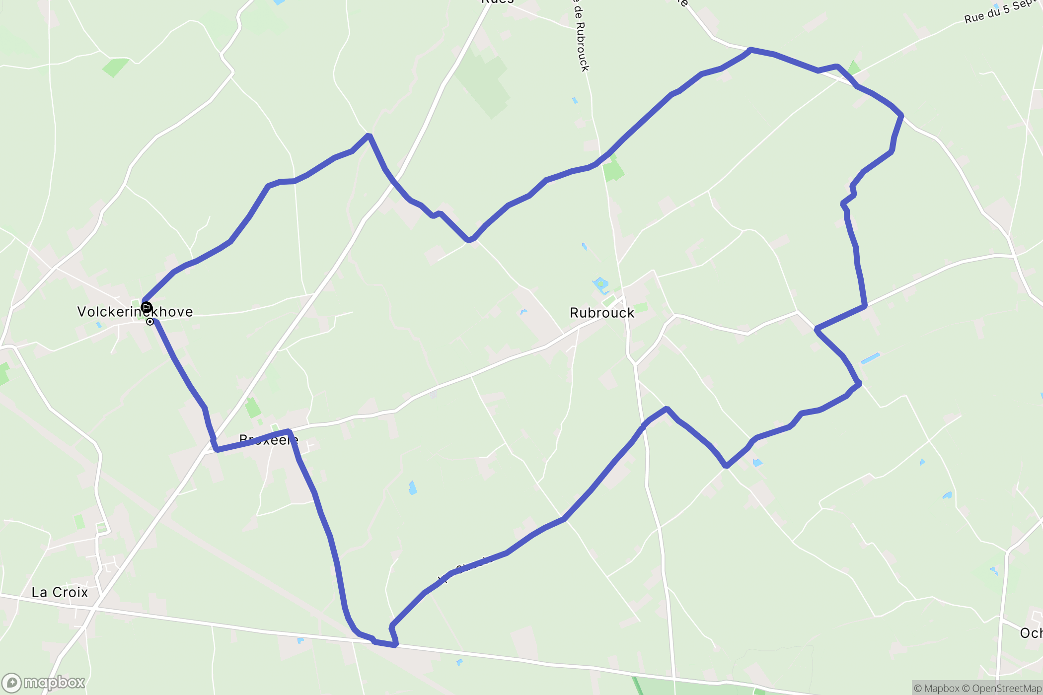 Volckerinckhove : carte du parcours de randonnée - France