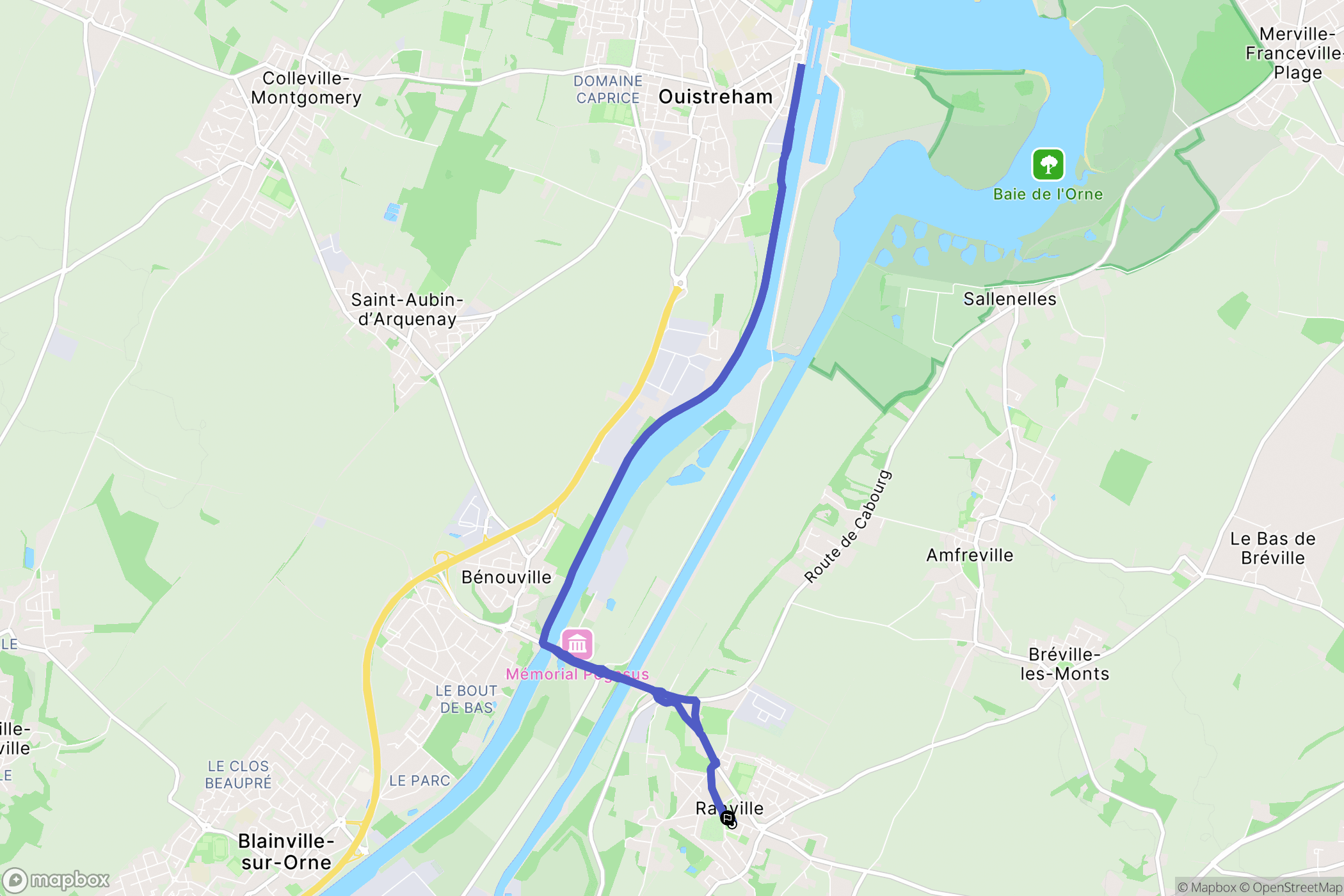 Ranville : carte du parcours de randonnée - France
