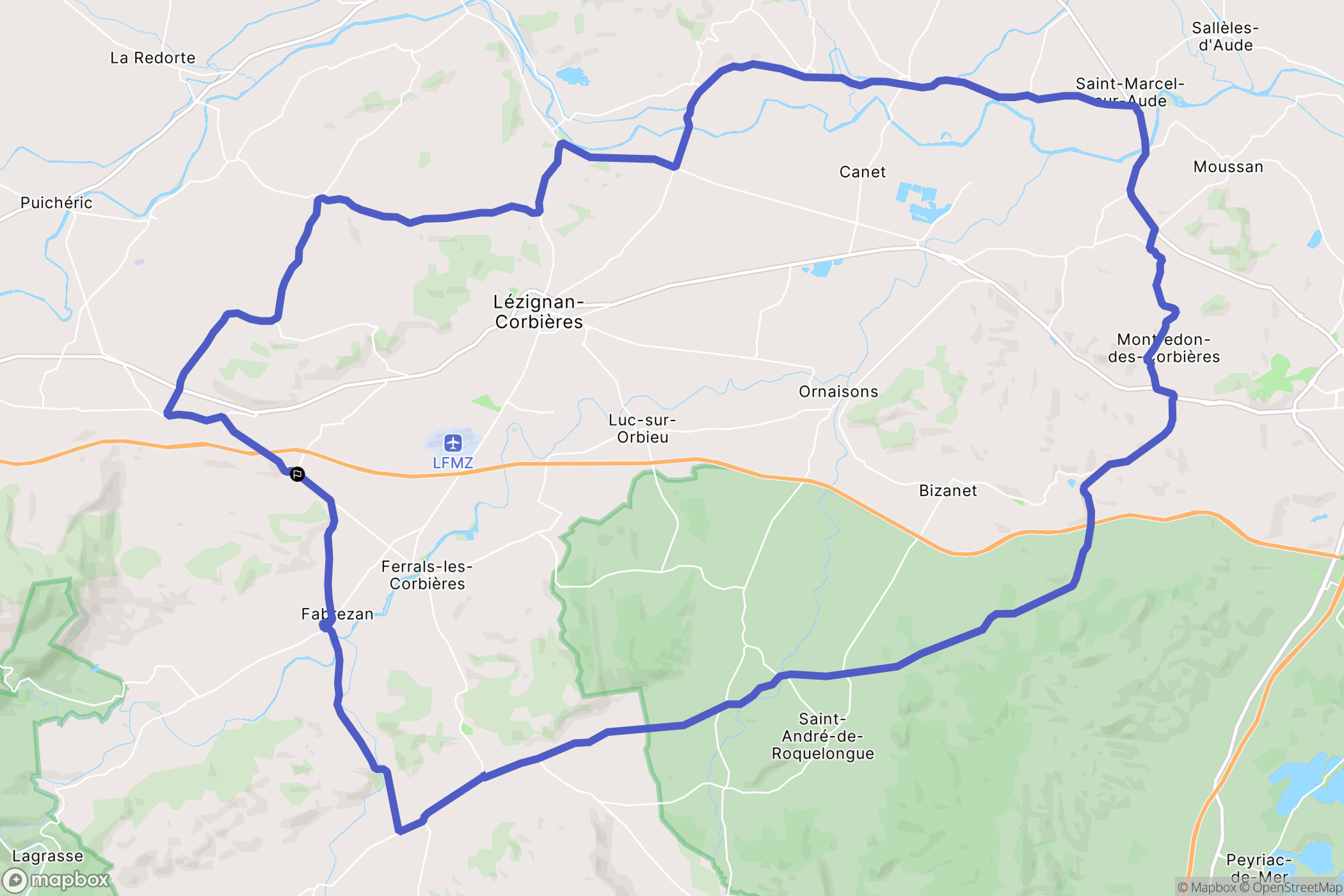 Fontcouverte : carte du parcours de randonnée - France