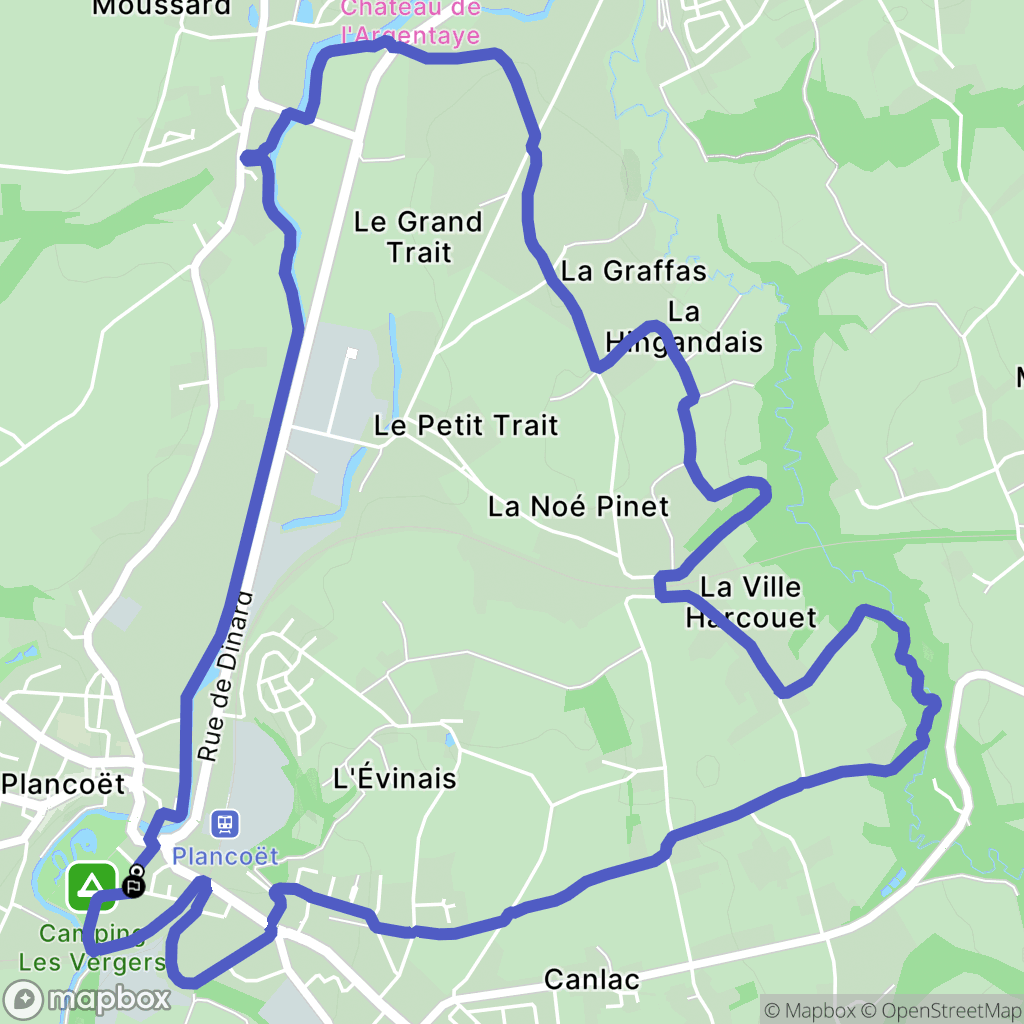 Plancoët : carte du parcours de randonnée - France