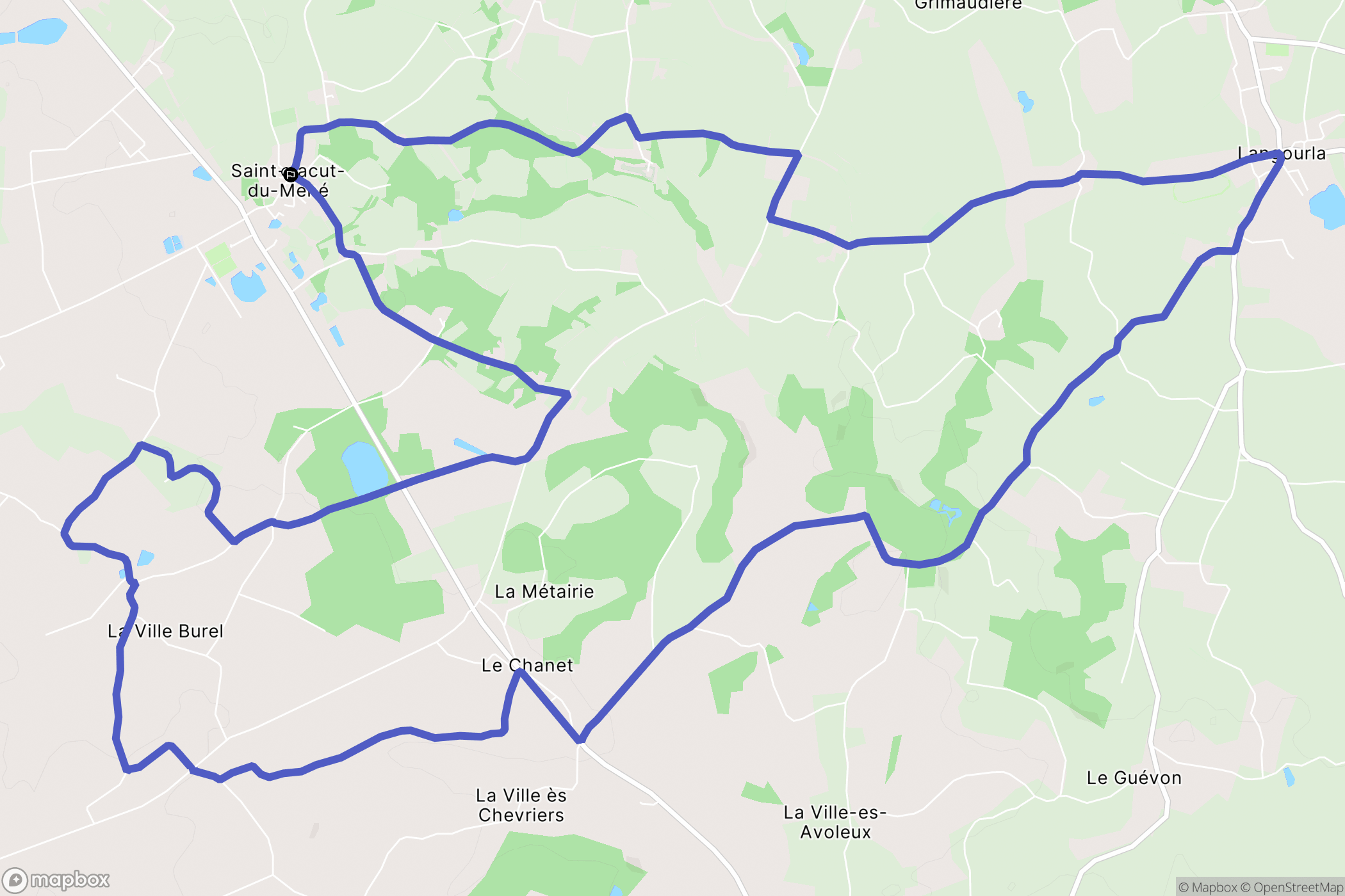 Le Mené : carte du parcours de randonnée - France