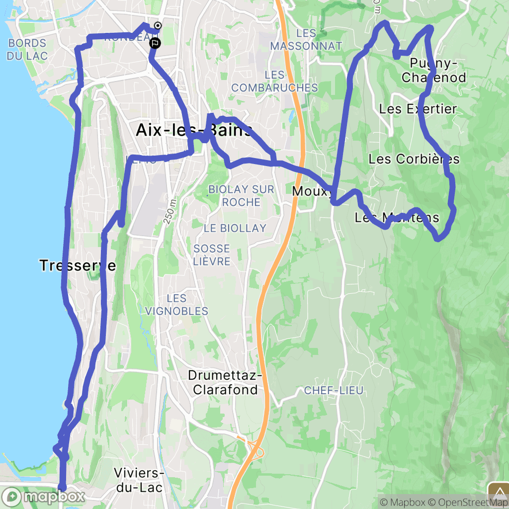 Aix-les-Bains : carte du parcours de randonnée - France