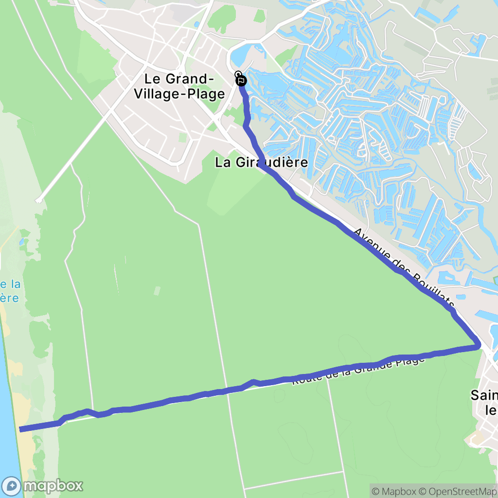 Le Grand-Village-Plage : carte du parcours de randonnée - France