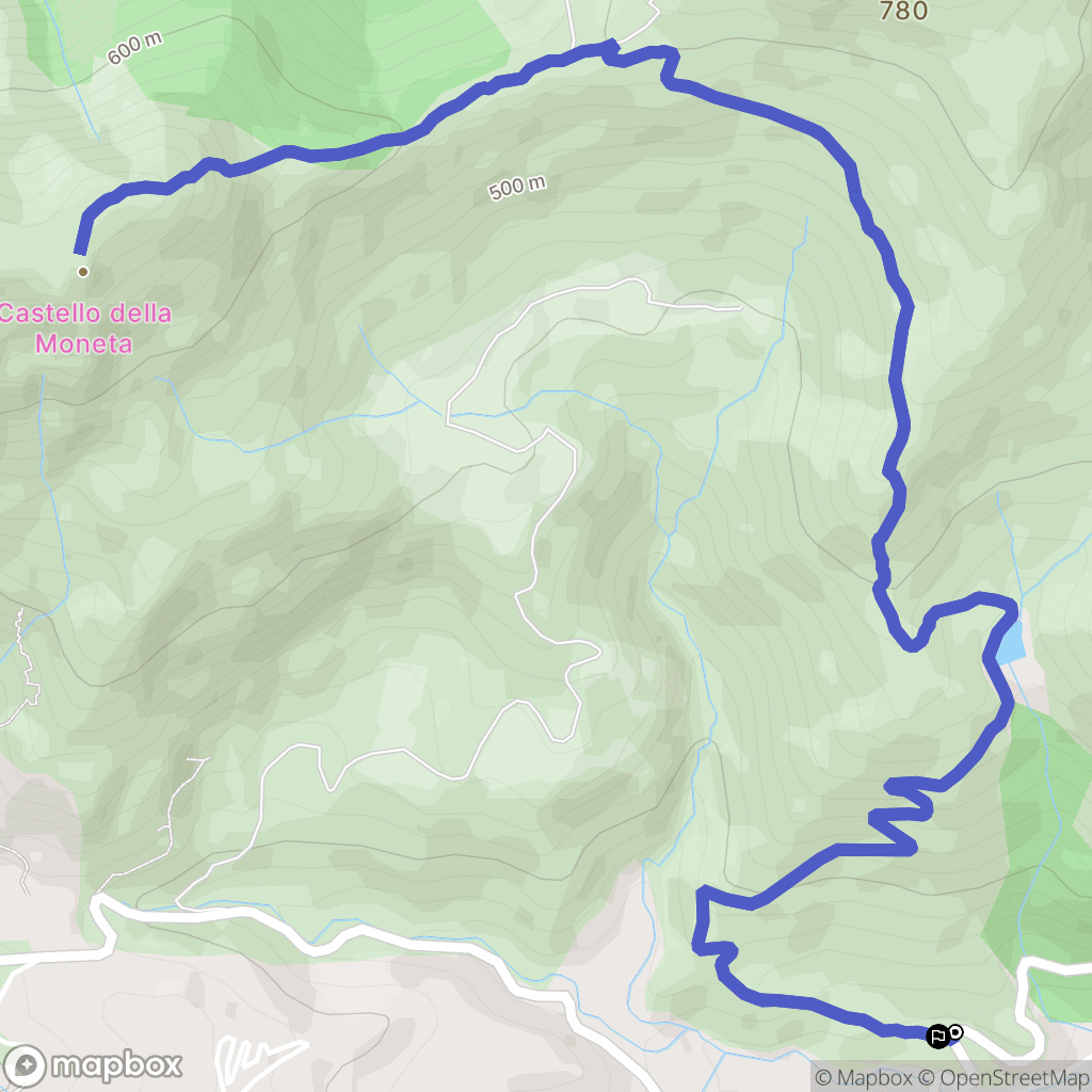Ajaccio : carte du parcours de randonnée - France