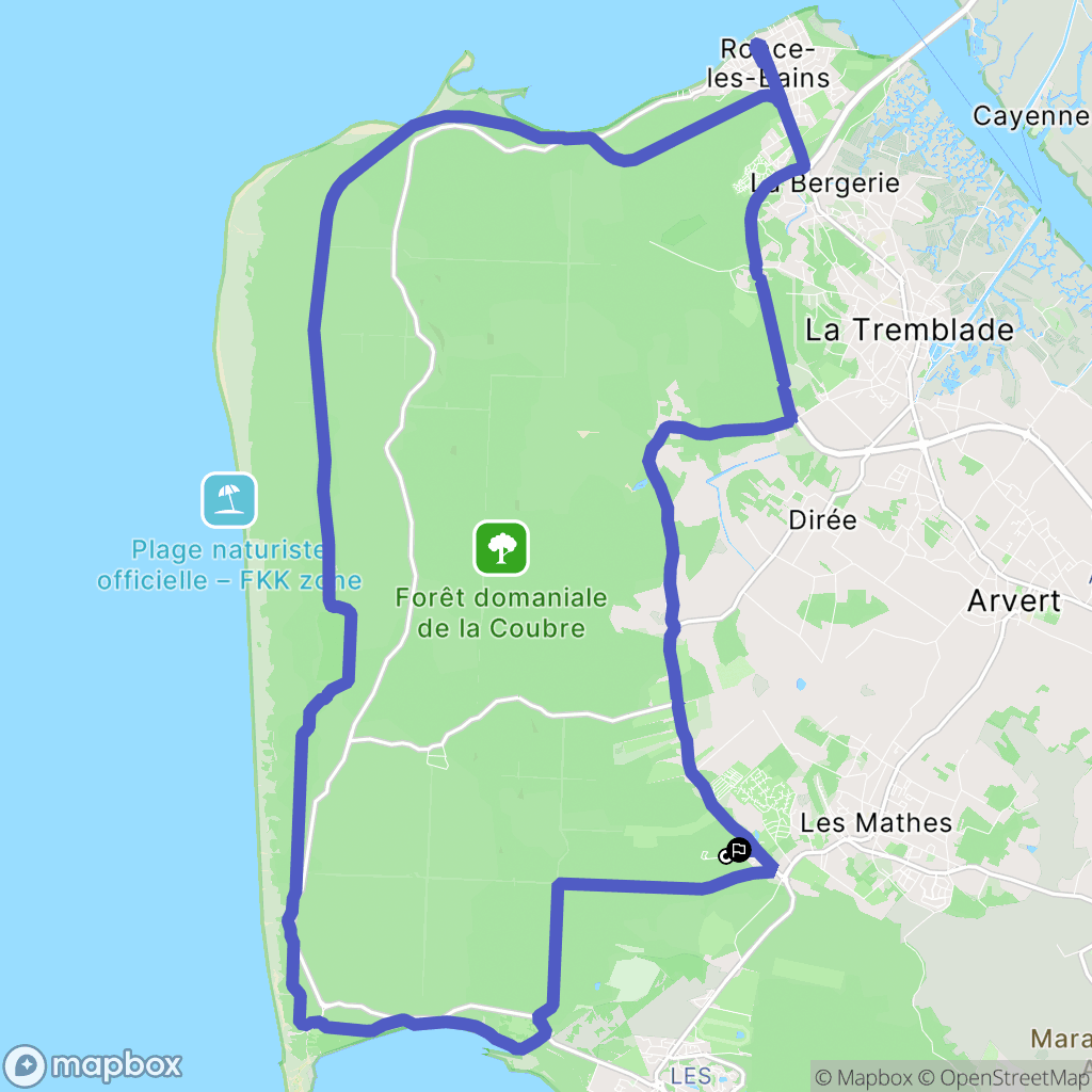 Les Mathes : carte du parcours de randonnée - France