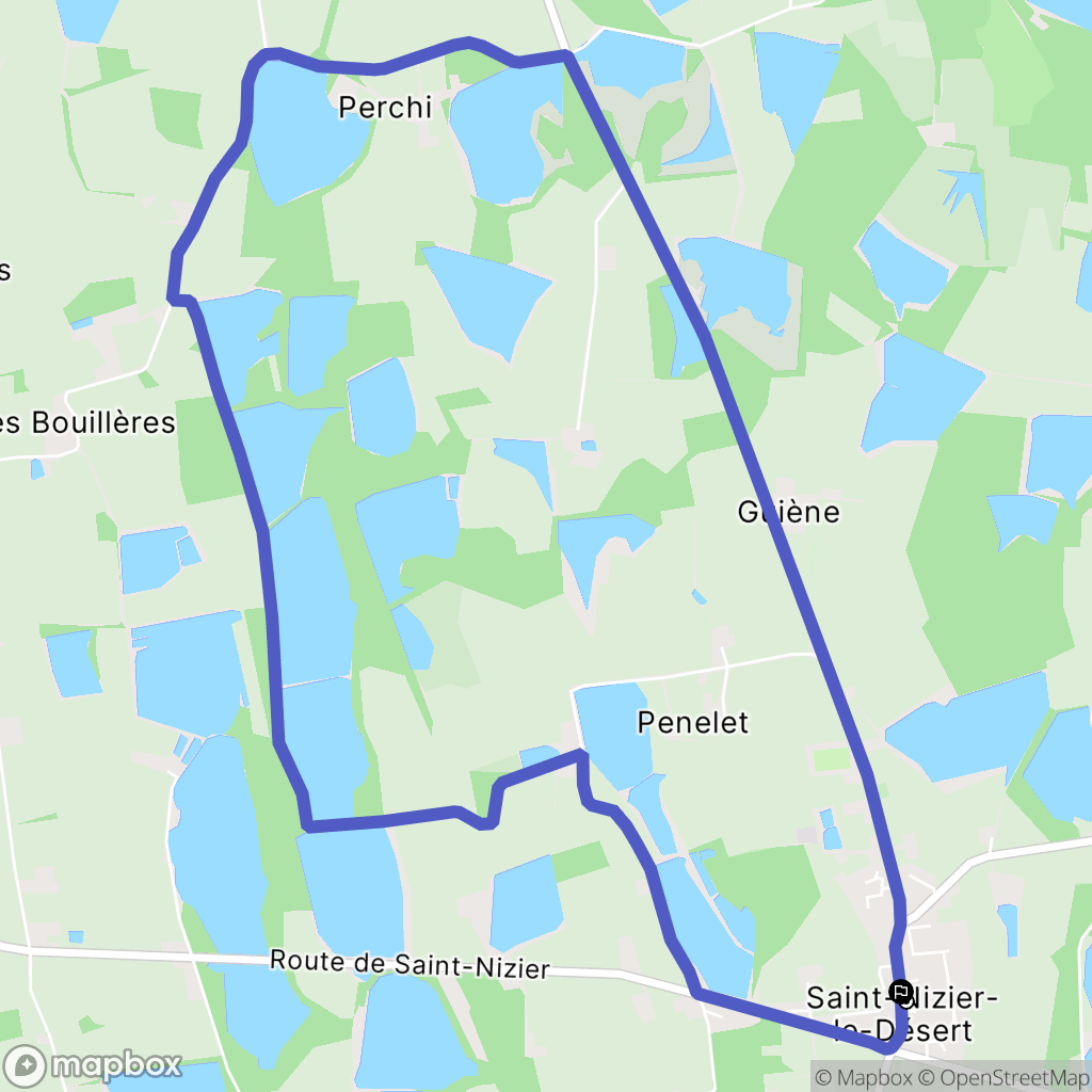 Saint-Nizier-le-Désert : carte du parcours de randonnée - France