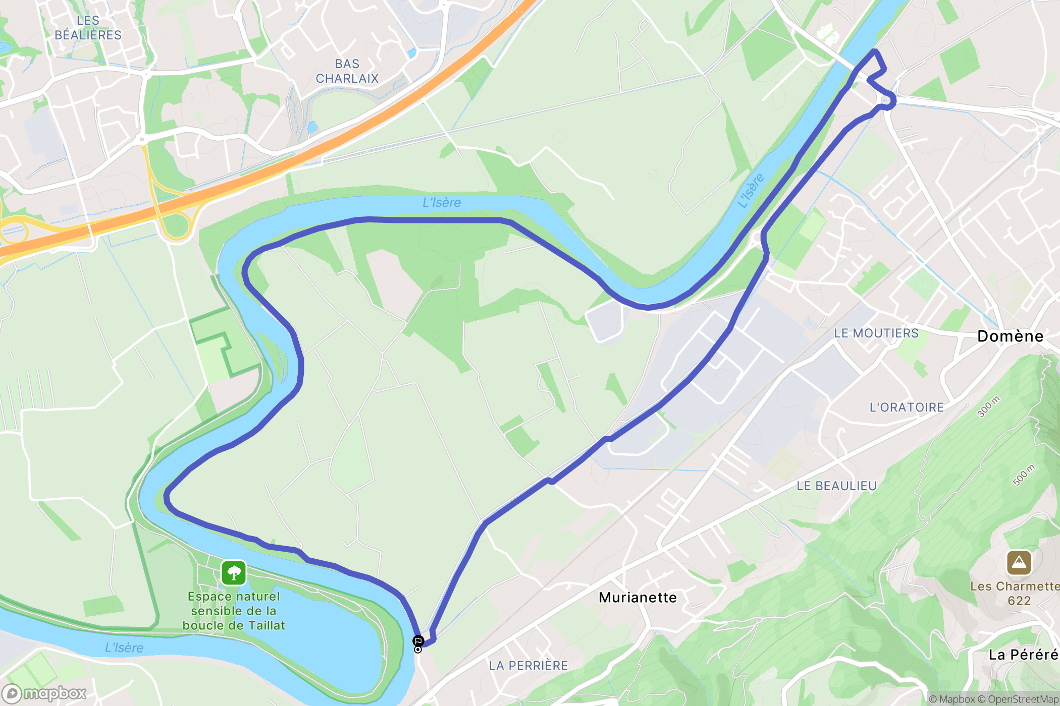 Gières : carte du parcours de randonnée - France