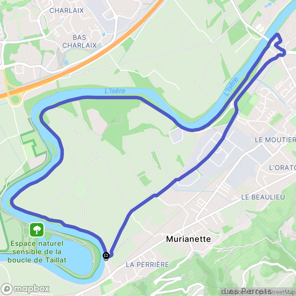 Gières : carte du parcours de randonnée - France