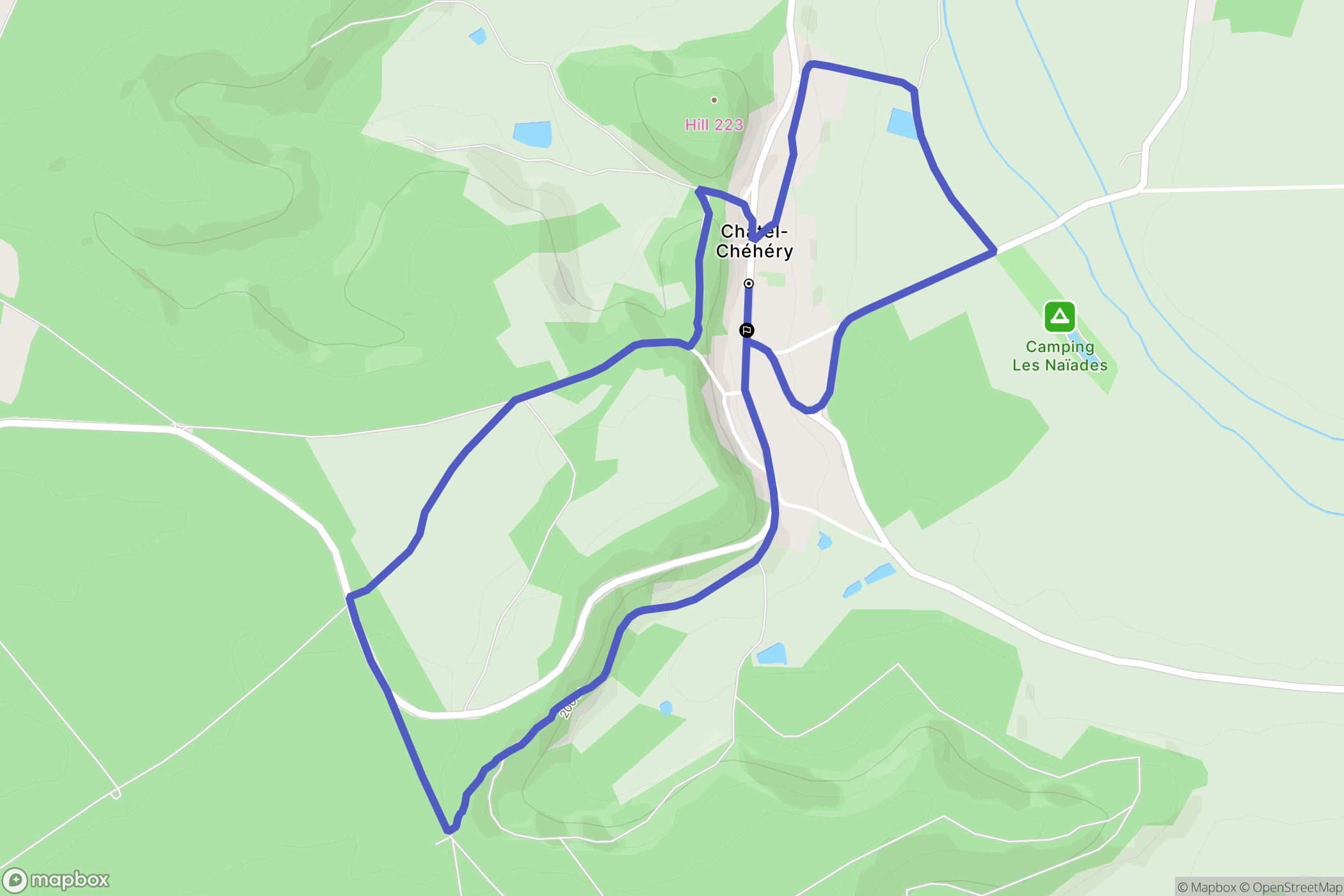 Châtel-Chéhéry : carte du parcours de randonnée - France