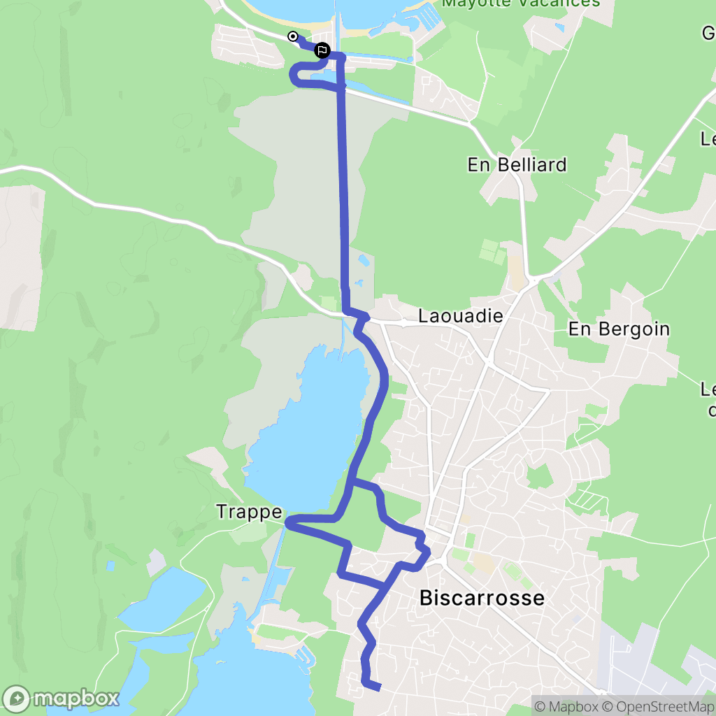 Biscarrosse : carte du parcours de randonnée - France