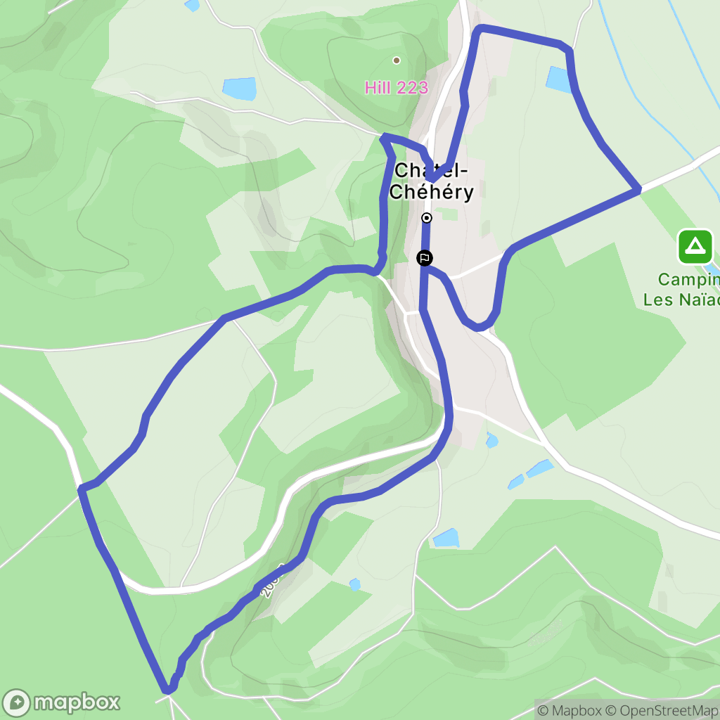 Châtel-Chéhéry : carte du parcours de randonnée - France