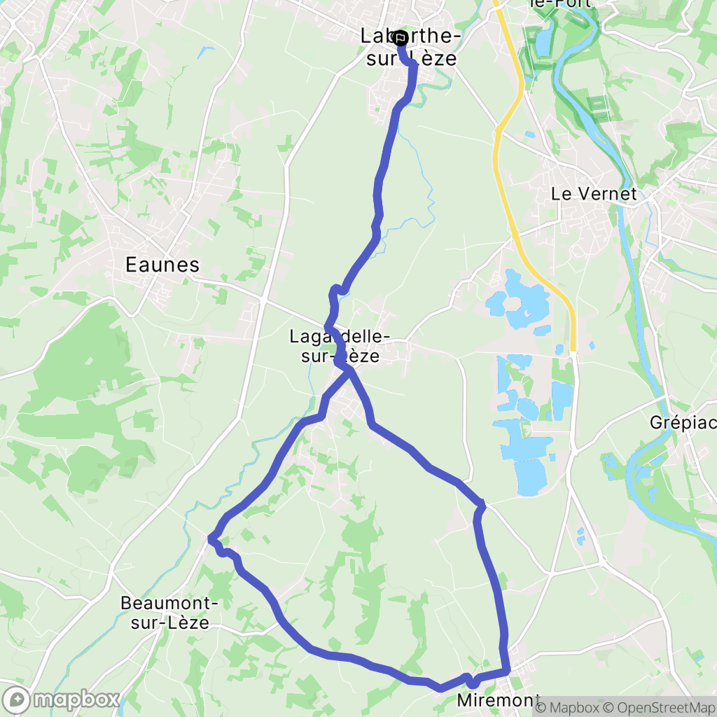 Labarthe-sur-Lèze : carte du parcours de randonnée - France