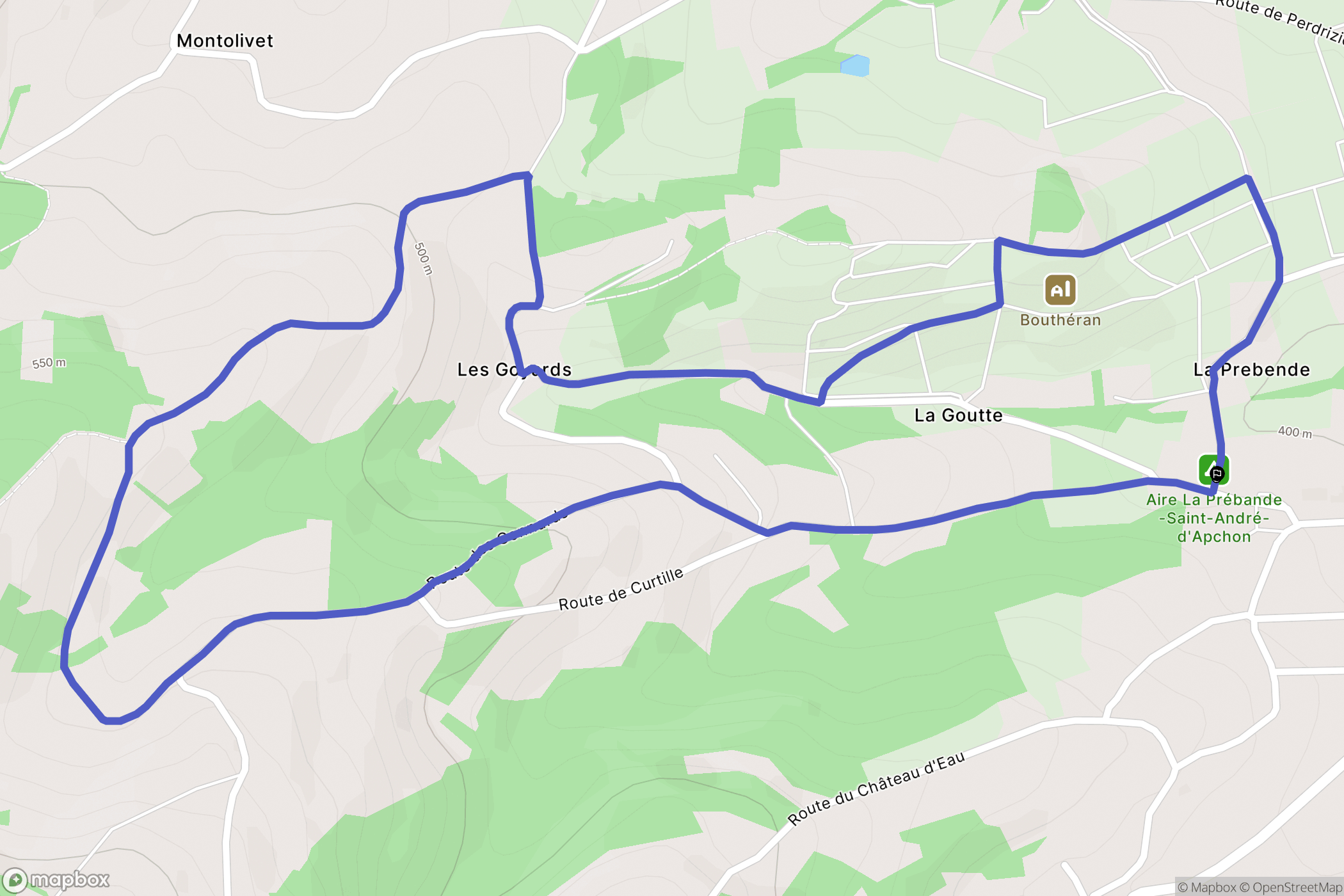 Saint-André-d'Apchon : carte du parcours de randonnée - France