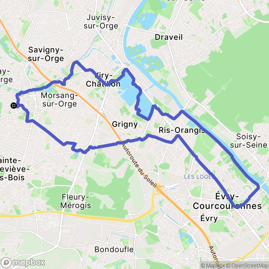 Villemoisson-sur-Orge : carte du parcours de randonnée - France