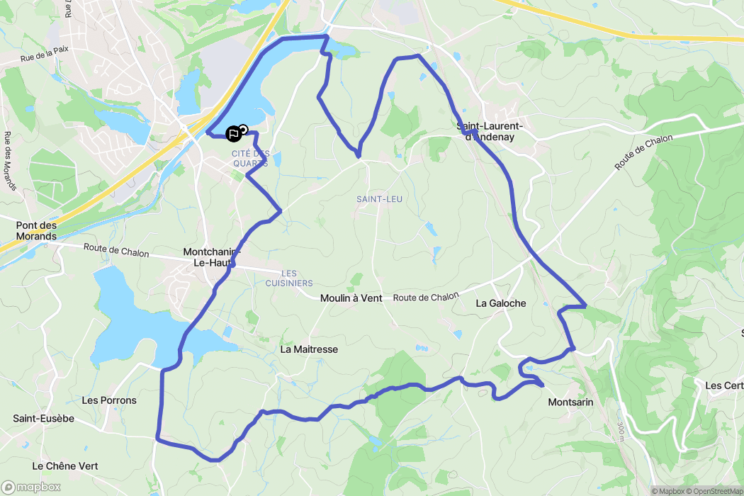 Saint-Laurent-d'Andenay : carte du parcours de randonnée - France