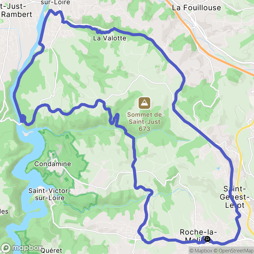 Roche-la-Molière : carte du parcours de randonnée - France