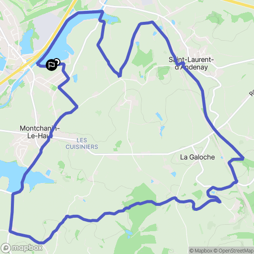 Saint-Laurent-d'Andenay : carte du parcours de randonnée - France