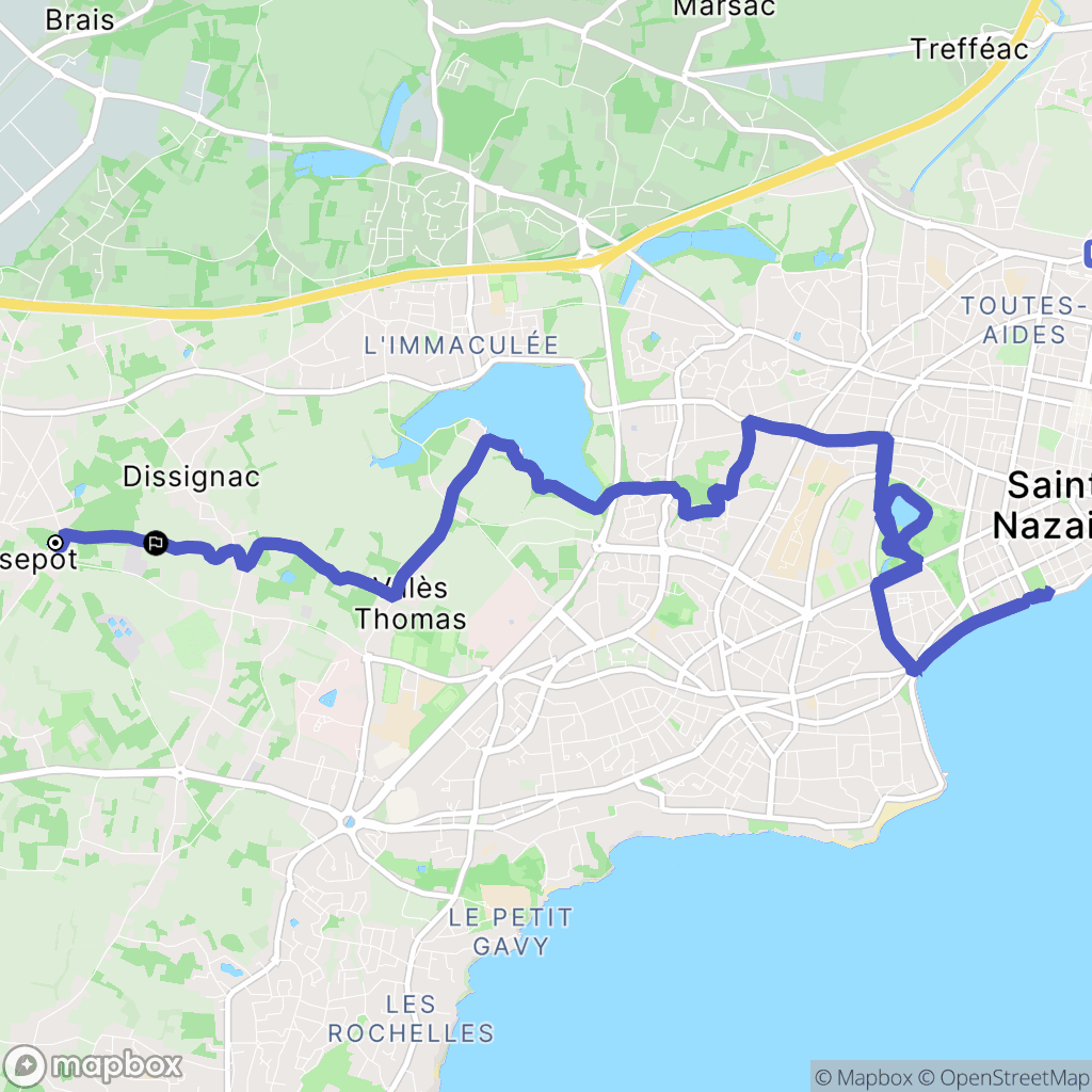 Pornichet : carte du parcours de randonnée - France