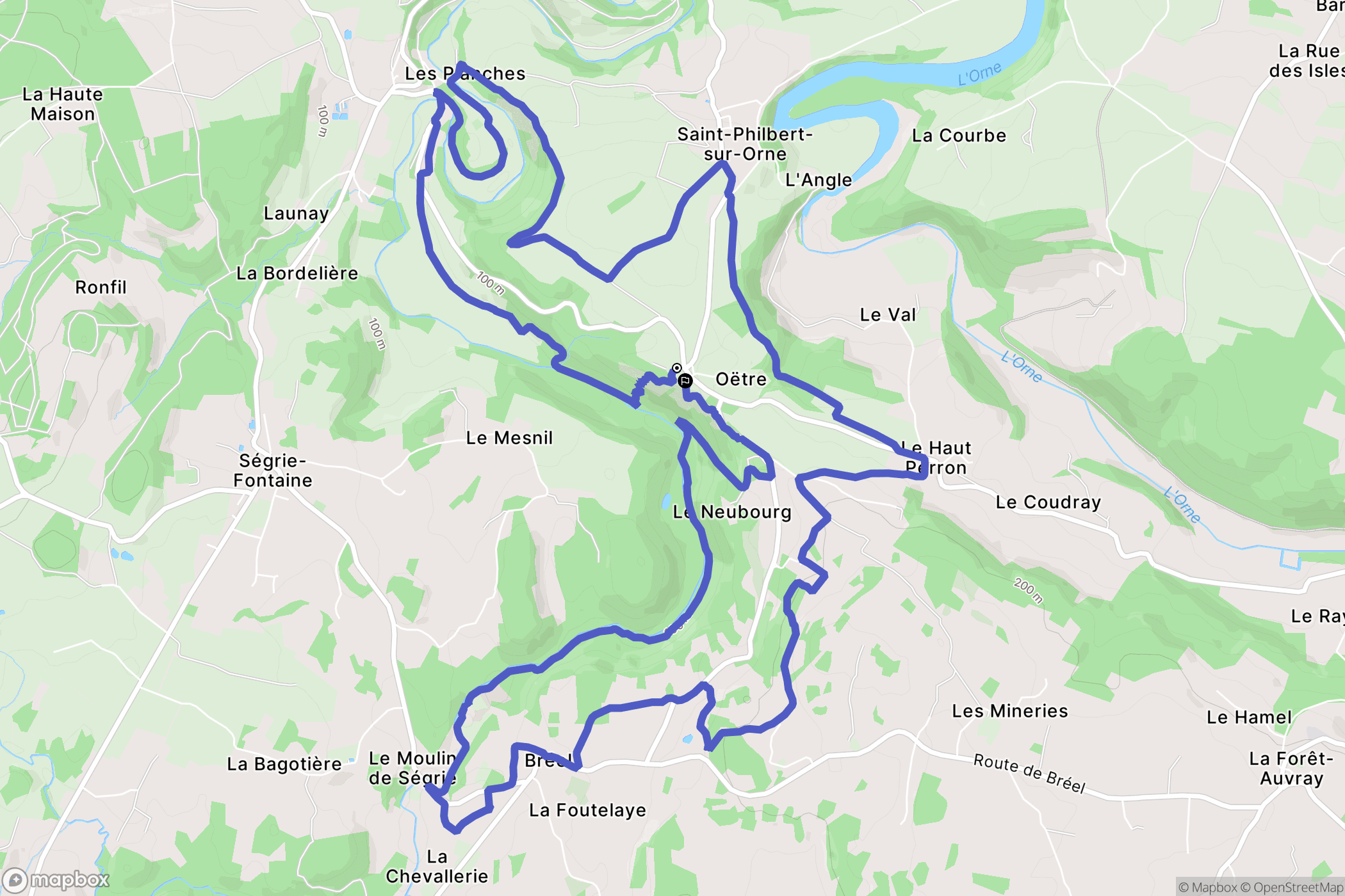 Saint-Philbert-sur-Orne : carte du parcours de randonnée - France