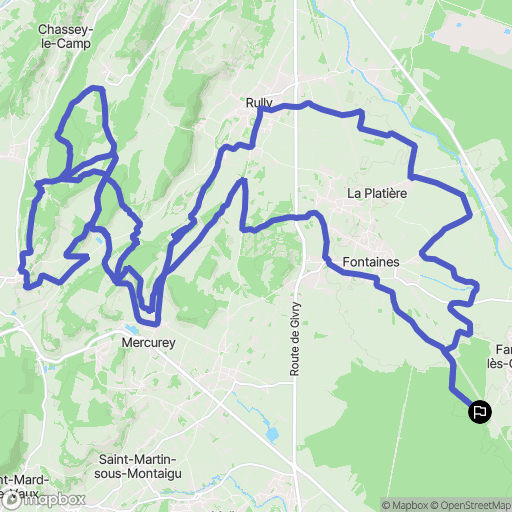 Farges-lès-Chalon : carte du parcours de randonnée - France