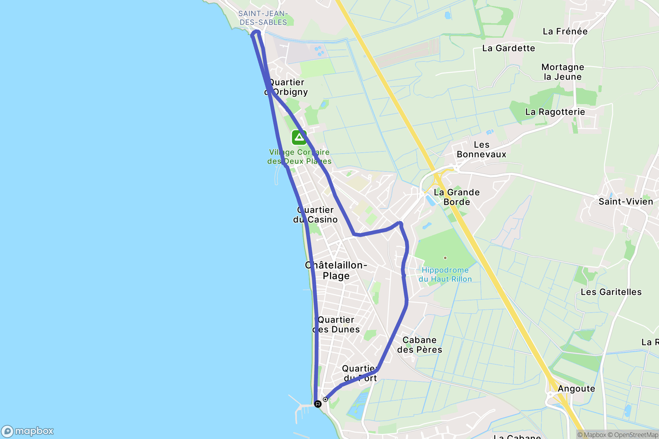 Châtelaillon-Plage : carte du parcours de randonnée - France