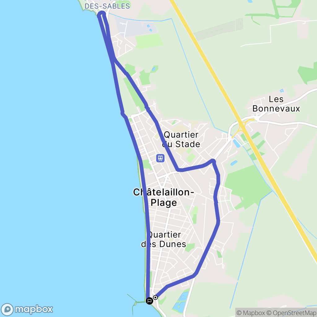 Châtelaillon-Plage : carte du parcours de randonnée - France